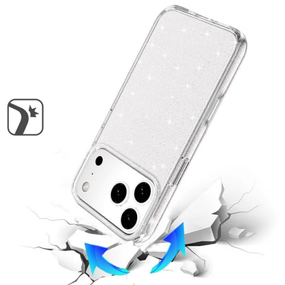 Phone Case for Apple iPhone 18 Pro Max Glitter Transparent Shockproof Thick Clear Hybrid Slim Fit Heavy Duty 3mm TPU Protective Bumper Cover