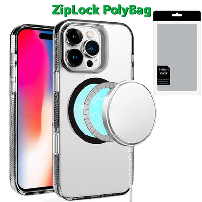 For Apple iPhone 16 Pro MagSafe Compatible Integrated Technology Clean Transparent Hybrid Armor TPU Frame Case Cover Black
