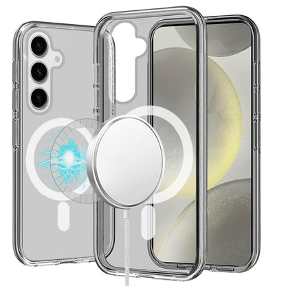 For Apple iPhone 17E /16E MagSafe Compatible Transparent Hybrid Case with Magnetic Circle, Shock Absorption TPU Rubber Case Cover