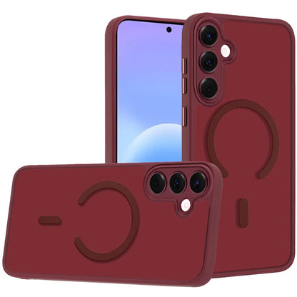 Phone Case for Samsung Galaxy A57 Matte Frosted Magnetic Back Hybrid Hard PC Soft TPU Camera Protection Slim Shock Absorbing Anti Fingerprint Cover