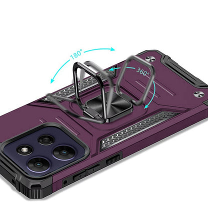 Phone Case for Motorola Moto G Power 5G 2026 /2025 Magnetic Car Mount Hybrid Ring Stand Shockproof Rugged Grip Armor Heavy Duty Protective TPU Durable Cover Purple