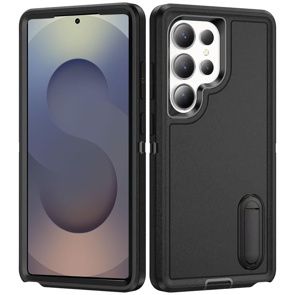 For Samsung Galaxy S26 Ultra Hybrid 3 Layers Hard 3in1 Shockproof with Kickstand Heavy Duty Hard TPU Rubber Anti-Drop Case Cover