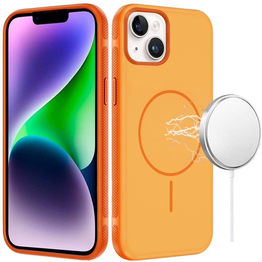 For iPhone 12 / iPhone 12 Pro (6.1") Super Magnetic Premium Edged Core Matte Thick Hybrid Drop Protection Shockproof Design Case Cover Cosmic Orange