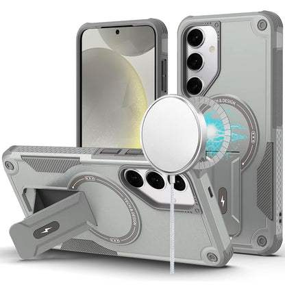 Shockproof Samsung Galaxy S25/S24 Magnetic Hybrid Case with Kickstand - Durable Cover