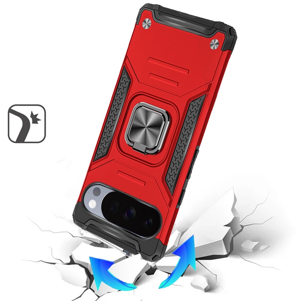 Phone Case for Google Pixel 11 Pro XL Magnetic Car Mount Hybrid Ring Stand Shockproof Rugged Grip Armor Heavy Duty Protective TPU Durable Cover
