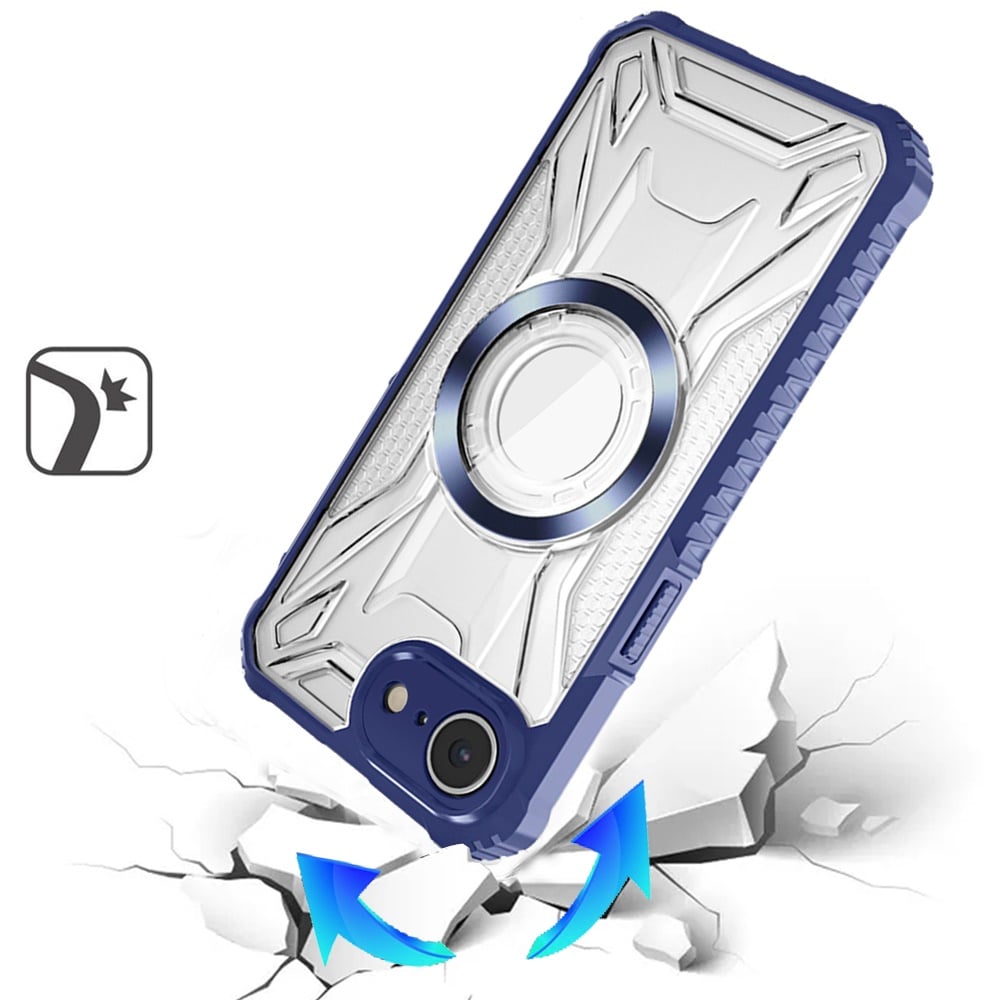 Clear Rugged Hybrid TPU Magnetic Back Reinforced Frame Bumper Shock Absorbing Slim Fit