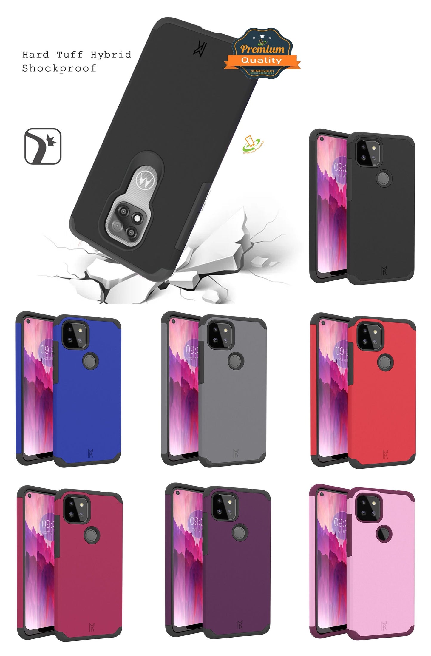 For Motorola Moto G Power 5G (2025) Slim Tough Shockproof Hybrid with Dual Layer Hard PC + TPU Protection, Armor for Strong Drop & Impact Resistance Case Cover