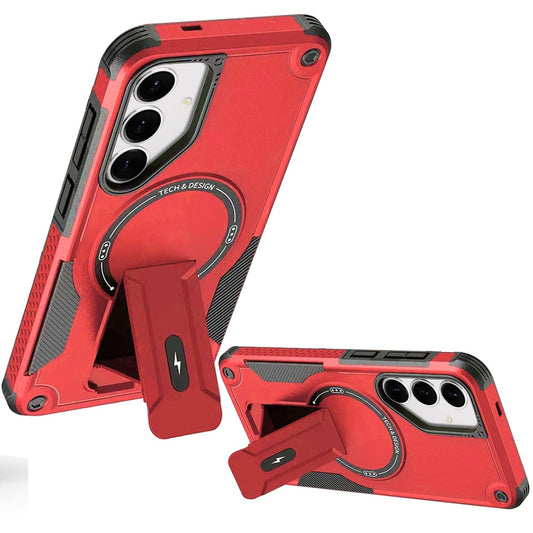 Magnetic Kickstand Rugged Shockproof Armor Grip Anti Slip Heavy Duty Protective Matte Stand Hybrid
