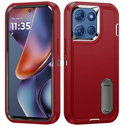For Motorola Moto G Power 5G 2025 Hybrid 3 Layers Hard 3in1 Shockproof with Kickstand Heavy Duty Hard TPU Rubber Anti-Drop Case Cover