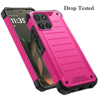 Phone Case for Motorola Edge 2026 Premium Tough Lined Hybrid Hard PC Soft TPU Dual Layer Rugged Armor Shock Absorbing Reinforced Corners Cover Pink
