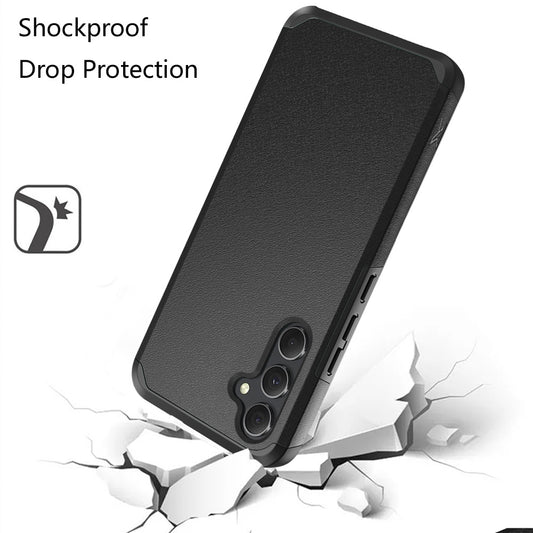 Phone Case for Samsung Galaxy A36 Slim Tough Shockproof Heavy Duty Hybrid Armor Anti Slip Durable Grip Dual Layer TPU Protective Hard Shell Cover Black