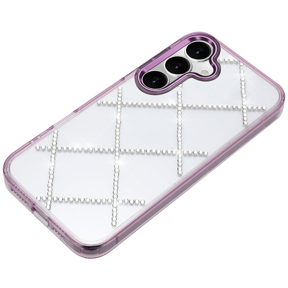 For Samsung Galaxy S25 FE, S25 Fan Edition Gem Glitter Diamond Bling Clear Hybrid TPU Cover, Colorful Shockproof Protective Back, Slim Fit for Women Girls Case Cover