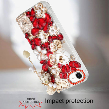 For Apple iPhone 17E /16E Bling Crystal 3D Full Diamonds Luxury Sparkle Rhinestone Hybrid Case Cover