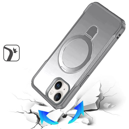 Phone Case for iPhone 15 Magnetic Ring Stand Matte Finish Shockproof Grip Slim Armor Heavy Duty TPU Protective Hybrid Cover