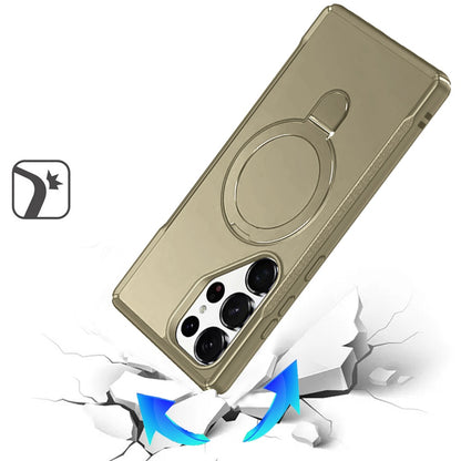 For Samsung Galaxy S26 Ultra Matte Finish Magnetic Ring Hybrid Protective Invisible Kickstand Magsafe Compatible Case Cover