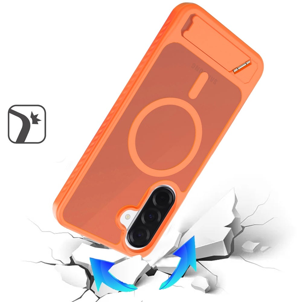 Phone Case for Samsung Galaxy A27 Matte Magnetic Metal Kickstand Shockproof Grip Anti Slip Durable Protective Heavy Duty Hybrid Cover