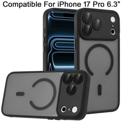 Phone Case for Apple iPhone 17 Pro (6.3") Matte Frosted Magnetic Hybrid Hard PC Soft TPU Camera Protection Slim Shock Absorbing Anti Fingerprint Cover
