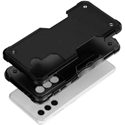 For Samsung Galaxy S22+ / S22 Plus Slim Tough Shockproof Hybrid Heavy Duty 2in1 Dual Layer TPU Bumper Rugged Rubber Defend Armor Case Cover Black
