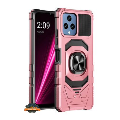 For Motorola Moto G 5G 2025 Hybrid Magnetic Car Mount Ring Kickstand Stand Holder Full-Body Armor Protective [Military Grade] Case Cover