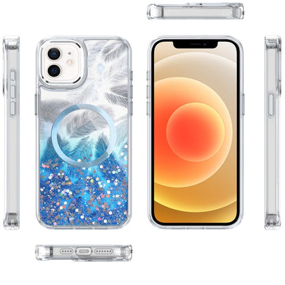 For iPhone 12 / iPhone 12 Pro (6.1") Epoxy Glitter Shimmer Fashion Case with Magnetic Magsafe Compatible Hybrid Sparkling Slim Protective Case Cover
