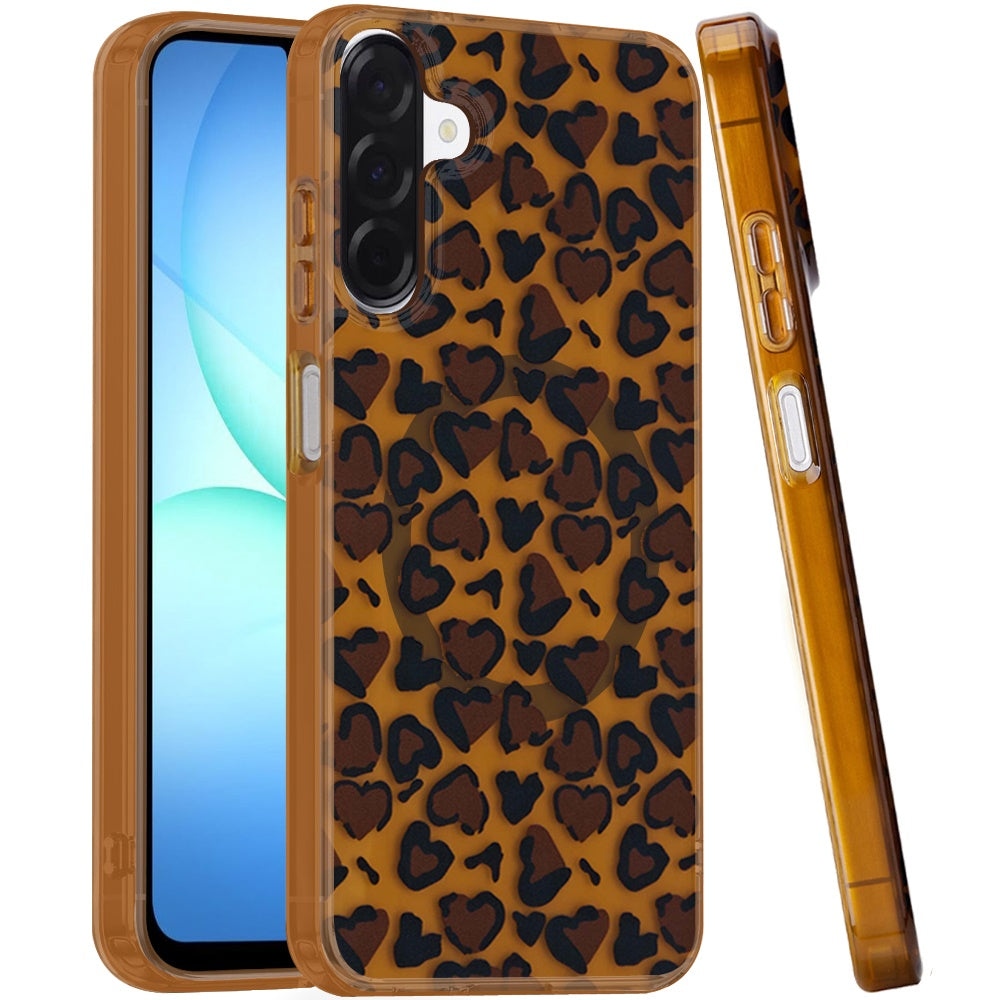 Phone Case for Samsung Galaxy A17 5G Shockproof Dual Layer TPU IMD Print Rugged Anti-Slip Grip Drop Protection Scratch Resistant Slim Fit Glossy Floral Heart Aesthetic Cover