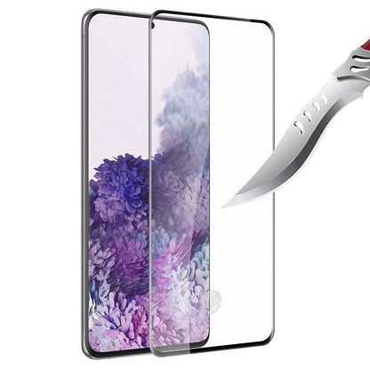 For Samsung Galaxy S22 Ultra Tempered Glass Screen Protector with Fingerprint Unlocking 3D Curved Edge Full Glue & Full Coverage Protector Black