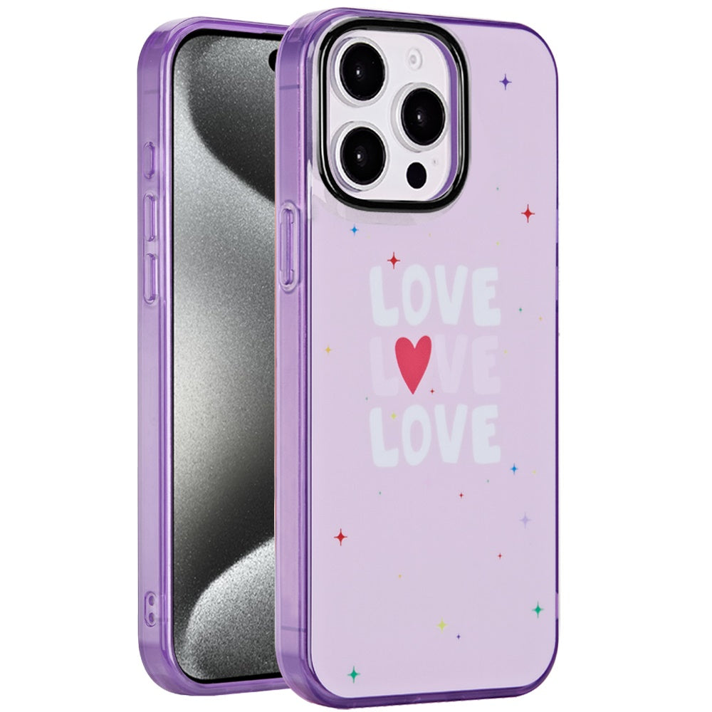 For Apple iPhone 15 Pro Max Fashion Layer Design Slim IMD TPU Protective, Shockproof Hybrid Stylish Durable Hard PC Case Cover