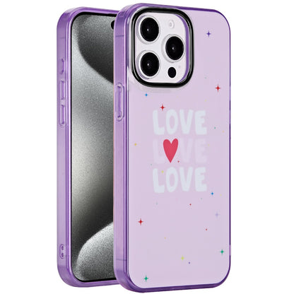 For Apple iPhone 15 Pro Max Fashion Layer Design Slim IMD TPU Protective, Shockproof Hybrid Stylish Durable Hard PC Case Cover