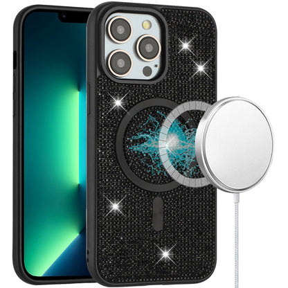 Phone Case for Apple iPhone 13 Pro Max Magnetic Bling Diamond Sparkle Hybrid Shockproof Rugged Grip Durable Protection Anti-Slip Armor Design Cover