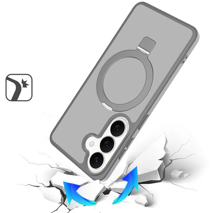 Phone Case for Samsung Galaxy S26 FE /Fan Edition Magnetic Ring Stand Full Rotation Matte Shockproof Grip Anti Slip Durable Camera Protection Hybrid Cover
