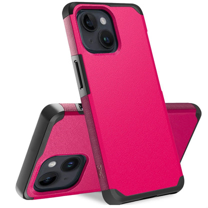 Phone Case for iPhone 14/13 Premium Slim Tough 2in1 Hybrid Case Dual-Layer PC TPU Rubber Armor with Shockproof Protection Cover Pink