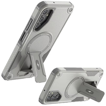 For Samsung Galaxy A17 5G Magnetic Invisible Kickstand Holder with Magsafe, Slim Fit Shockproof Hybrid Military Grade Heavy Duty Case Cover