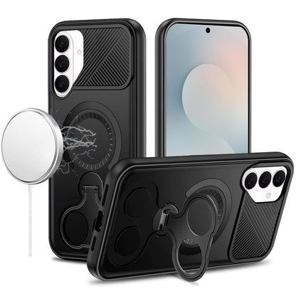 For Samsung Galaxy S26 Hybrid with Invisible 2 Hole Ring Stand Magnetic back Car Mount Friendly Protector Case Cover