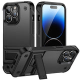For Apple iPhone 15 Pro Max (6.7") Heavy Duty with Kickstand Stand Hybrid Military Armor Durable Shockproof Bumper  Phone Case Cover