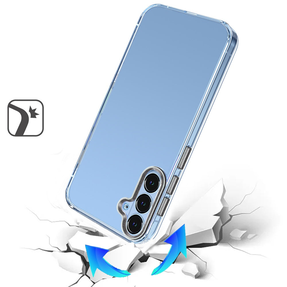 Phone Case for Samsung Galaxy A57 Transparent Clear Hybrid Metal Button Camera Guard Shockproof Gummy TPU Slim Protective Grip Cover