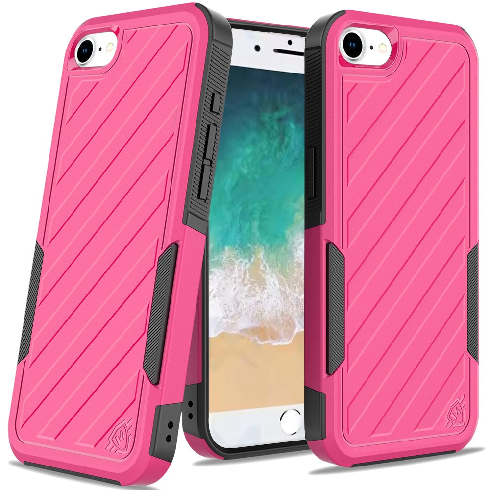 For Apple iPhone 17E /16E Premium Hybrid Rugged lined Shockproof Textured 2-in-1 Non-Slip Hard PC & TPU Non Slip Tough Case Cover