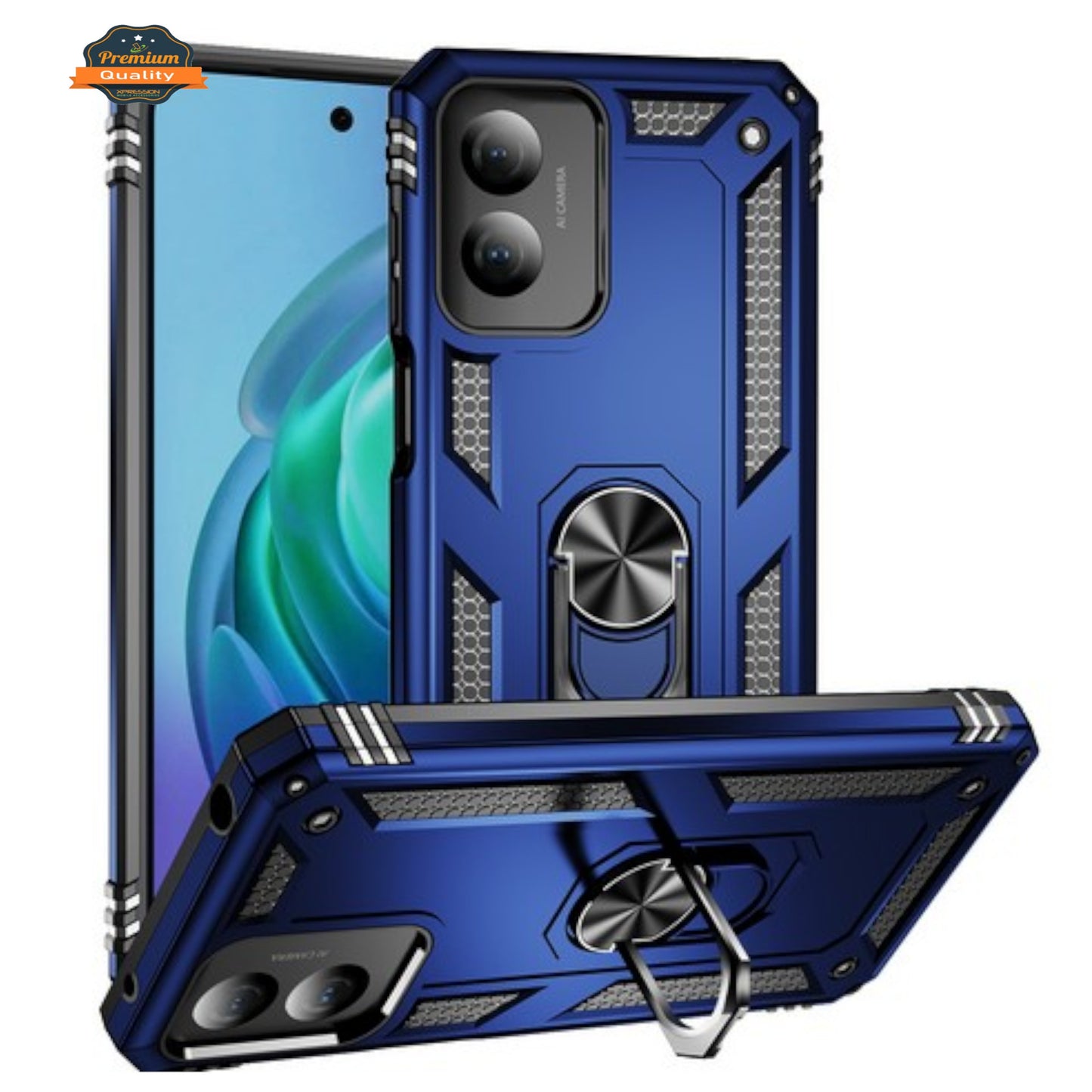 Phone Case Cover for Apple iPhone 17E /iPhone 16E Shockproof Hybrid Dual Layer PC + TPU with Metal Ring Kickstand Heavy Duty Armor Shell Cover