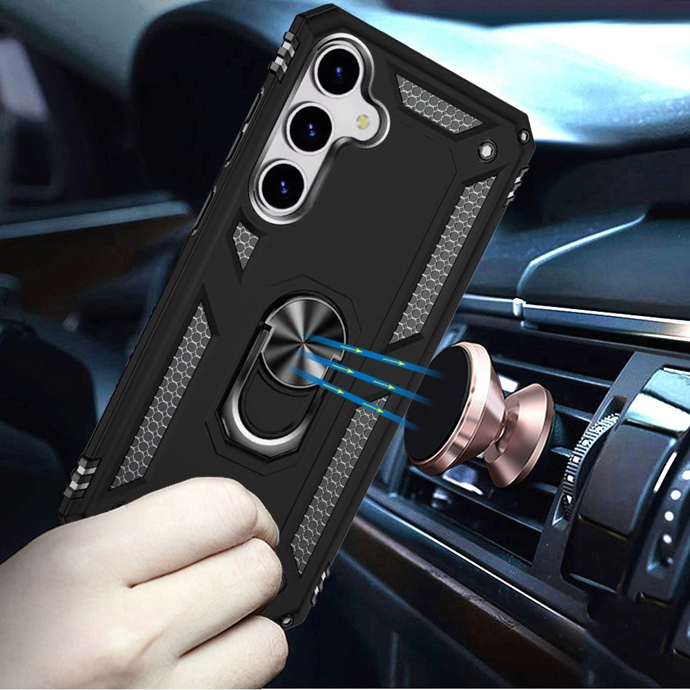 Phone Case for Samsung Galaxy S26 FE /Fan Edition Rotatable Ring Stand Shockproof Hybrid Armor Anti Slip Heavy Duty Fit Magnetic Car Mount Durable Grip Cover