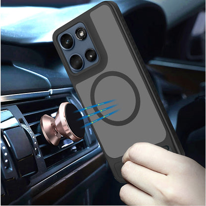 Phone Case for Motorola Moto G Play 5G 2026 Matte Magnetic Metal Kickstand Shockproof Grip Anti Slip Durable Protective Heavy Duty Hybrid Cover