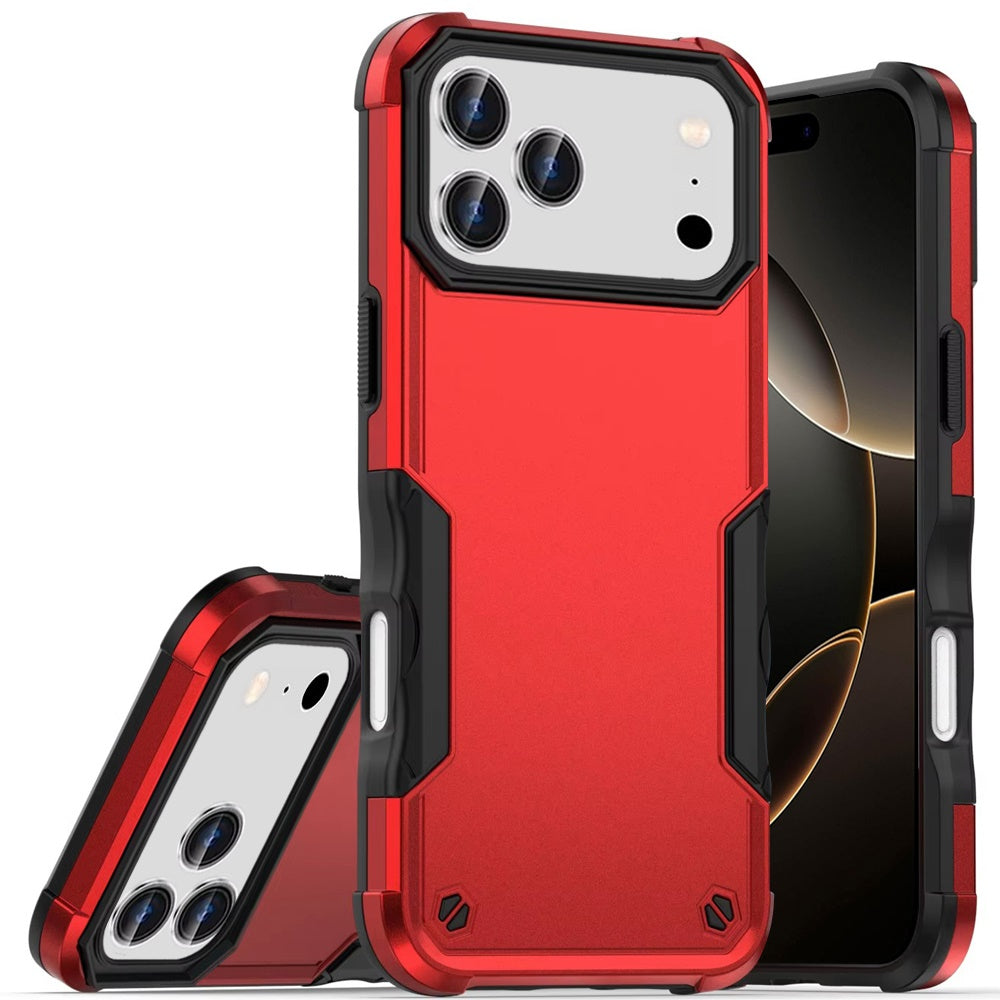 Phone Case for Apple iPhone 17 Pro Max (6.9") Shockproof Rugged Hybrid TPU Anti-Slip Grip Armor Military Grade Drop Resistant Shock-Absorbing Impact Cover Red