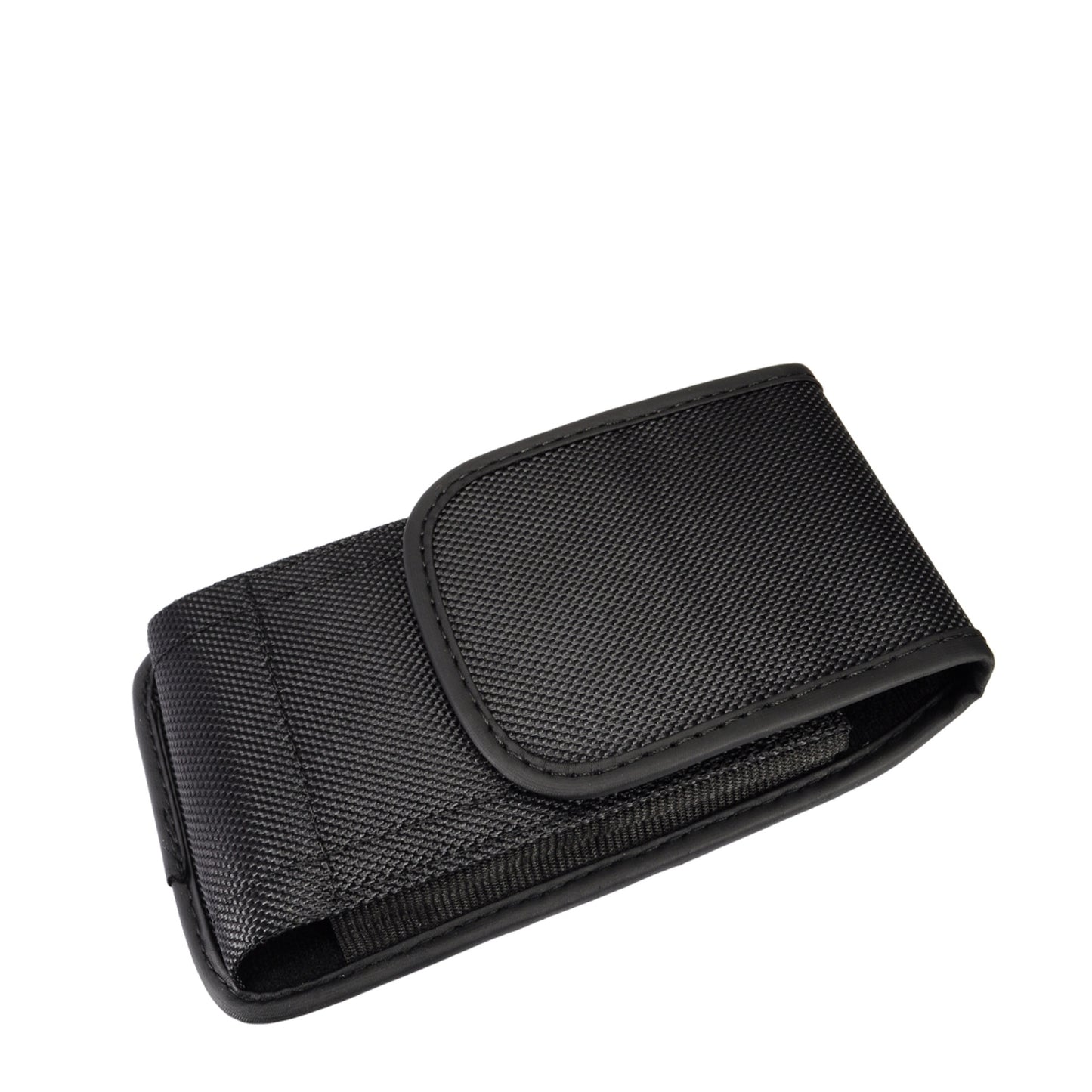 For Apple iPhone 16 (6.1") Pouch Case Universal Vertical Canvas with Belt Clip Loop Holster Military Grade Cell Phone Holder Waist Pouch Cover [Black]