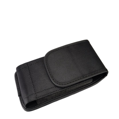 For Apple iPhone 16 (6.1") Pouch Case Universal Vertical Canvas with Belt Clip Loop Holster Military Grade Cell Phone Holder Waist Pouch Cover [Black]