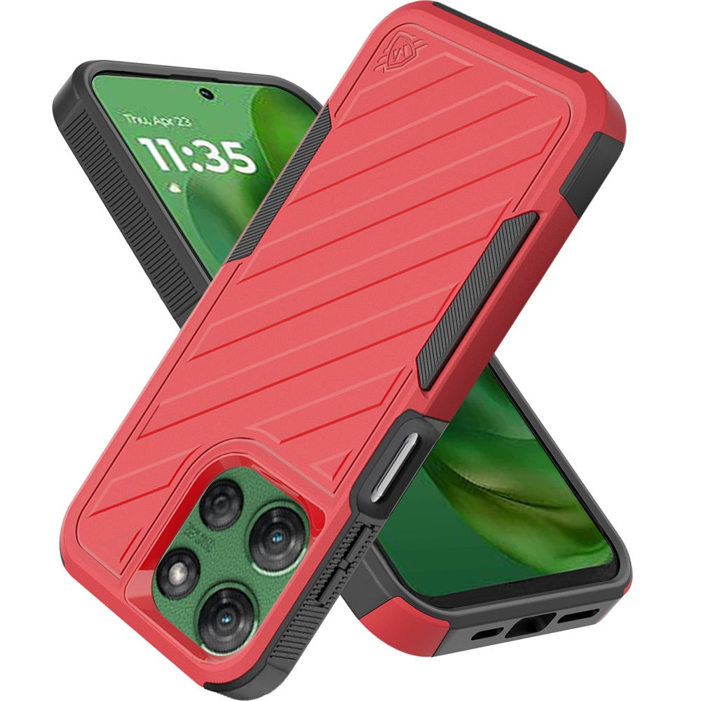 For Motorola Moto G Power 5G 2025 Hybrid lined shockproof dual layer Rugged 2in1 Hard PC & Silicone TPU Non Slip Textured Tough Armor Case Cover