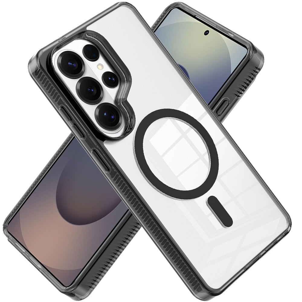 For Samsung Galaxy S25 Ultra MagSafe Compatible Integrated Technology Clean Transparent Hybrid Armor TPU Frame Case Cover Clear
