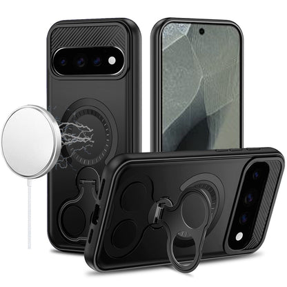 Phone Case for Google Pixel 11 Pro XL Magnetic 2 Ring Stand Car Mount Friendly Shockproof Rugged Grip Armor Dual Ring Kickstand Heavy Duty Hybrid Cover