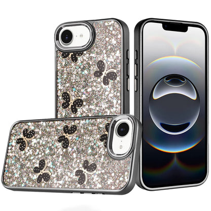 For Samsung Galaxy S25 Fan Edition /Galaxy S25 FE Cute Butterfly Crystal Diamond Glitter Case Sparkle Bling Frame Metallic Edges, Shimmer TPU Hybrid Case Cover