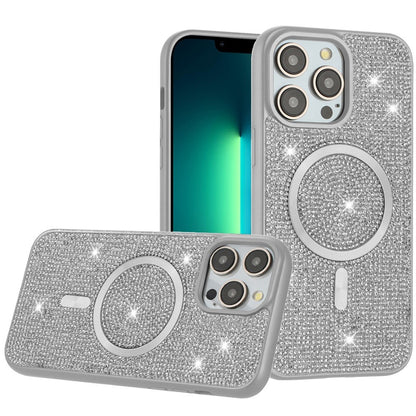 Phone Case for Apple iPhone 13 Pro Max Magnetic Bling Diamond Sparkle Hybrid Shockproof Rugged Grip Durable Protection Anti-Slip Armor Design Cover