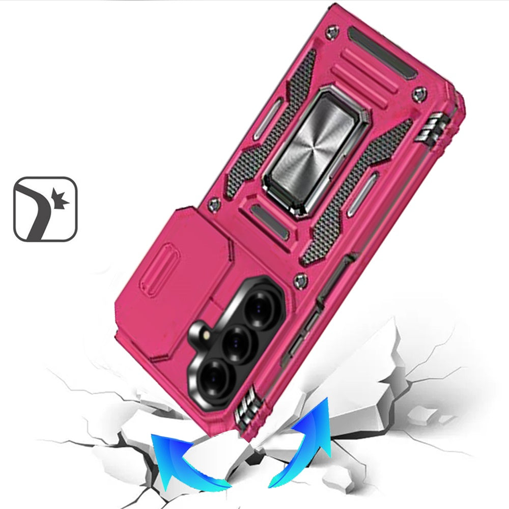 Phone Case for Samsung Galaxy Z Fold 8 Ultra Tough Metal Ring Shockproof Sliding Camera Window Hybrid Armor Rugged Anti Slip Heavy Duty Grip Cover