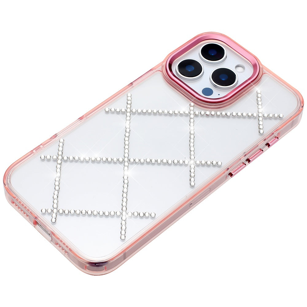 For Apple iPhone 13 Pro Max Gem Glitter Diamond Bling Clear Hybrid TPU Cover, Colorful Shockproof Protective Back, Slim Fit for Women Girls Case Cover