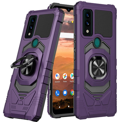 For Apple iPhone 17E /16E Hybrid Dual Layer with 360° Rotate Magnetic Ring Stand Holder Kickstand TPU Rugged PC Shockproof Case Cover